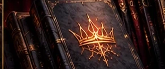 Fantasy-Buch mit Kronenmotiv